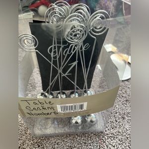 Wedding 1-10 Table seating numbers and cute heavy silver holders